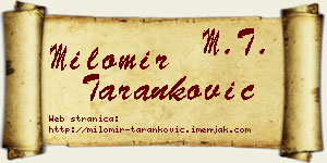 Milomir Taranković vizit kartica